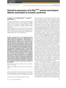 Germline expression of H-RasG12V causes neurological deficits associated to Costello syndrome