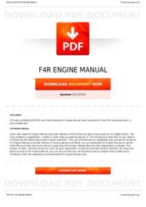 BOOKS ABOUT F4R ENGINE MANUAL  Cityhalllosangeles.com F4R ENGINE MANUAL