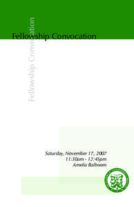 Fellowship Convocation  Fellowship Convocation Saturday, November 17, [removed]:30am - 12:45pm