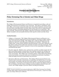 SUNY College of Environmental Science and Forestry  Document ID#: ADM.005 Issue Date: [removed]Updated: [removed], 3/3/04, [removed]Page 1 of 7