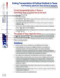 (Ending Transportation & Political Gridlock in Texas Texans Uniting for Reform & Freedom