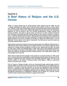 Pew Forum on Religion & Public Life / U.S. Religious Landscape Survey  Appendix 3: A Brief History of Religion and the U.S. Census