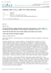 CanLIIFCT 640 (CanLII:16 PM Home > Federal > Federal Court of Canada > 2003 FCT 640 (CanLII) Français