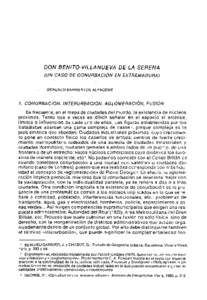 DON BENITO-VILLANUEVA DE LA SERENA (UN• CASO DE CONURBACIÓN EN EXTREMADURA) GONZALO BARRIENTOS ALFAGEME