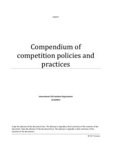 Compendium of competition policies and practices