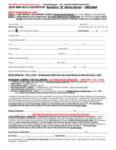 NSA Official World Series Entry Form - Louisville Slugger - TPS - National Softball AssociationNSA Girl’s FASTPITCH Northern 