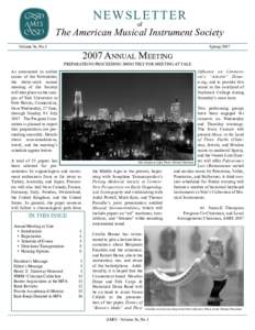 Newsletter of the American Musical Instrument Society, Vo1. 36, No.1 (Spring 2007)