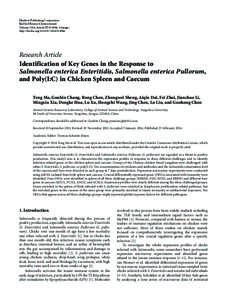 Identification of Key Genes in the Response to  Salmonella enterica Enteritidis, Salmonella enterica Pullorum, and Poly(I:C) in Chicken Spleen and Caecum