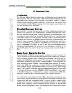 Township of Bloomfield Master Plan VI. Economic Plan  Economic Plan Element