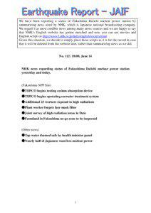 Nuclear technology / Nuclear physics / Tōhoku region / Fukushima Daiichi Nuclear Power Plant / Japanese reaction to Fukushima Daiichi nuclear disaster / Radiation effects from Fukushima Daiichi nuclear disaster / International Nuclear Event Scale / Ionizing radiation / Fukushima Prefecture / Prefectures of Japan / Tokyo Electric Power Company