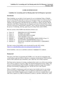 Guidelines for Accounting and Cost Sharing under the EAD Response Agreement February 2010 EADRA BUSINESS RULES Guidelines for Accounting and Cost Sharing under the EAD Response Agreement Introduction