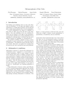 Metamorphosis of the Cube Erik Demaine Martin Demaine  Anna Lubiw