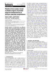 Molecular evolution / Science / Evolutionary biology / Human evolution / Phylogeography / Biogeography / Scolecomorphidae / Boulengerula taitana / Molecular phylogenetics / Biology / Phylogenetics / Caecilians