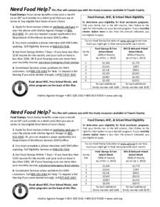 Need Food Help? This flier will connect you with the many resources available in Tooele County Food Stamps: Food stamp benefits come once a month on an EBT card (similar to a debit card) that you use at stores to buy eli