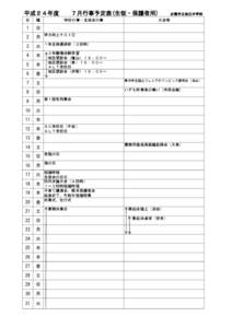 平成２４年度　　７月行事予定表(生徒・保護者用)　　出雲市立旭丘中学校 日