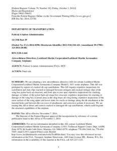 [Federal Register Volume 79, Number 192 (Friday, October 3, [removed]Rules and Regulations] [Pages[removed]From the Federal Register Online via the Government Printing Office [www.gpo.gov] [FR Doc No: [removed]] –