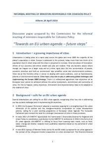 Discussion paper for the informal meeting of ministers responsible for Cohesion Policy, Athens, April 24