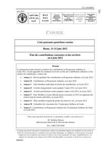 CL 144/LIM/2 Juin 2012 Food and Agriculture Organization of the