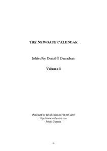 THE NEWGATE CALENDAR  Edited by Donal Ó Danachair