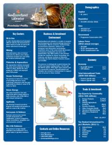 Demographics Capital •  St. John’s Population •  513,555 (October 2012)