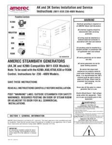 AK and 3K Series Installation and Service InstructionsXXX 230-400V Models) Possible Controls WARNING