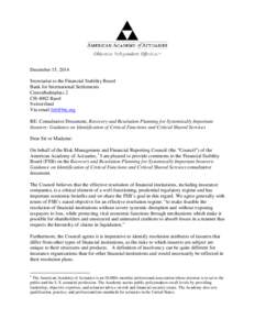 American Academy of Actuaries response con doc 16oct2014