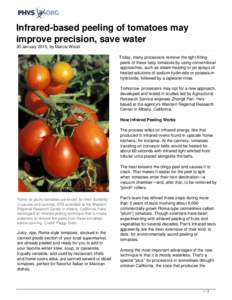Infrared-based peeling of tomatoes may improve precision, save water