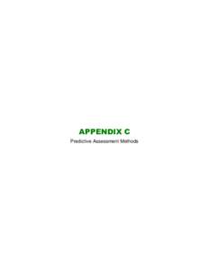 APPENDIX C Predictive Assessment Methods TECHNICAL STUDY REPORT  1.0