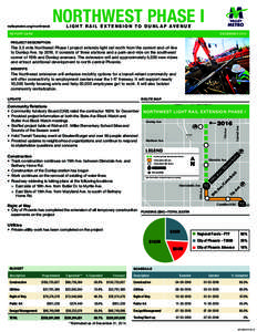 valleymetro.org/northwest  NORTHWEST PHASE I LIGHT R AIL E X TENSION TO DUNL AP AVENUE  REPORT CARD