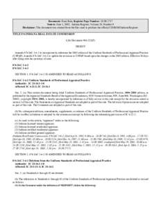 Document: Final Rule, Register Page Number: 28 IR 2717 Source: June 1, 2005, Indiana Register, Volume 28, Number 9 Disclaimer: This document was created from the files used to produce the official CD-ROM Indiana Register