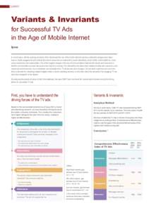 11 SURVEY  Variants & Invariants for Successful TV Ads in the Age of Mobile Internet Ipsos