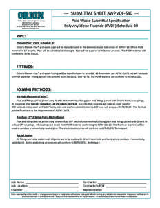 --- SUBMITTAL SHEET AWPVDF-S40 --a Wa.s Water Technologies Company 2850 Fairfax