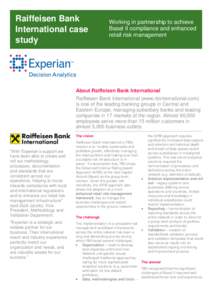 Raiffeisen Bank International case study Working in partnership to achieve Basel II compliance and enhanced