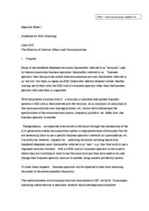 http://www.soumu.go.jp/english/ict  Separate Sheet 1 Guideline for SIM Unlocking June 2010 The Ministry of Internal Affairs and Communications