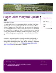 Finger Lakes Grape Program  July 9, 2015 INSIDE THIS ISSUE: