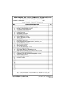 MAINTENANCE TEST FLIGHT MANEUVERS GRADE SLIP (CH-47)