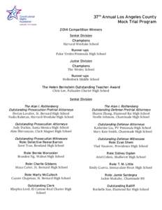 Mock trial / St. Bernard Parish Public Schools / Palos Verdes Peninsula High School / Chaminade-Julienne High School / Education / Palos Verdes Peninsula Unified School District / Legal education / Legal research