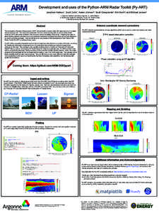 Development and uses of the Python-ARM Radar Toolkit (Py-ART) Jonathan Helmus1, Scott Collis1, Karen Johnson2, Scott Giangrande2, Kirk North3 and Michael Jensen2 1. Argonne National Laboratory, Argonne, IL, United States