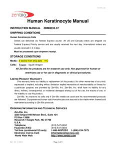Microsoft Word - ZBM0032.07 Human Keratinocyte Care Manual RV01doc