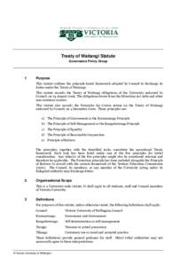 Treaty of Waitangi Statute Governance Policy Group 1  Purpose