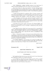 92 STAT[removed]PROCLAMATION 4582—AUG. 8, 1978 NOW, THEREFORE, I, JIMMY CARTER, President of the United States of America, do hereby designate October 8-14, 1978, as Fire Prevention Week.