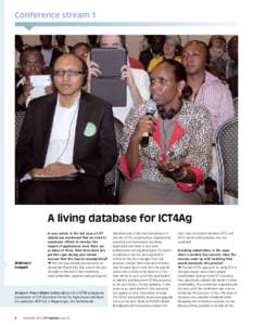 CTA / Yohannes Oriste Zirotti  Conference stream 1 A living database for ICT4Ag In your article in the last issue of ICT