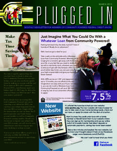 PLUGGED IN MARCH 2013 MONTHLY NEWSLETTER FOR MEMBERS OF COMMUNITY POWERED FEDERAL CREDIT UNION  Make