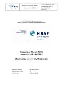 Product User Manual - PUM-12 (Product H12 – SN-OBS-3) Doc.No: SAF/HSAF/PUM-12 Issue/Revision Index: 1.0 Date: 