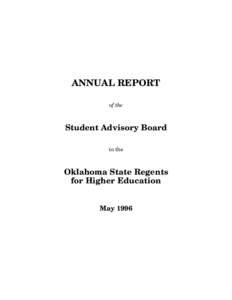 ANNUAL REPORT  of the Student Advisory Board to the