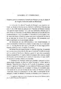 ADDENDA ET CORRIGENDA Convenio entre los senores de Torroella de Montgrí y el rey D. Pedró II de Aragón (I entre los condes de Barcelona) En mi trabajo «La villa de Torroella de Montgrí y sus primitives senores» pu