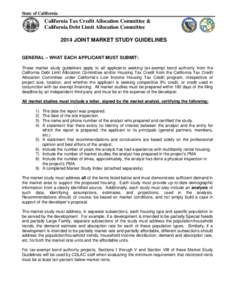 2014 Joint Market Study Guidelines