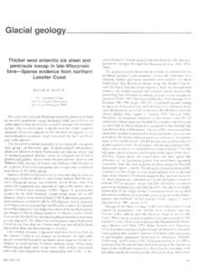 Glacial geology Thicker west antarctic ice sheet and peninsula icecap in late-Wisconsin time—Sparse evidence from northern Lassiter Coast RICHARD B. WAITT, JR.