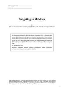 Moldova / United States federal budget / Public finance / Ministry of Finance / Europe / International relations / Department of Budget and Management / International Public Sector Accounting Standards / Budgets / Government / Organisation for Economic Co-operation and Development