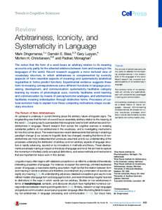 Linguistics / Cognitive science / Cognition / Language / Semiotics / Semantics / Iconicity / Ideophone / Sign language / Vocabulary development / Analogy / Reduplication